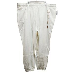 White Womens Sweatpants 4XL Plus Size Elastic Waistband Drawstring  Knowledge